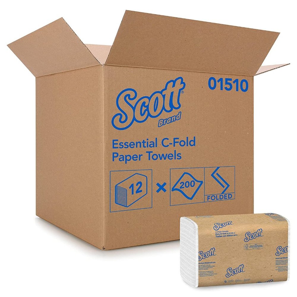 Scott Essential C-Fold Towels, Absorbency Pockets, 10 1/8X13 3/20, white, 200/Pa